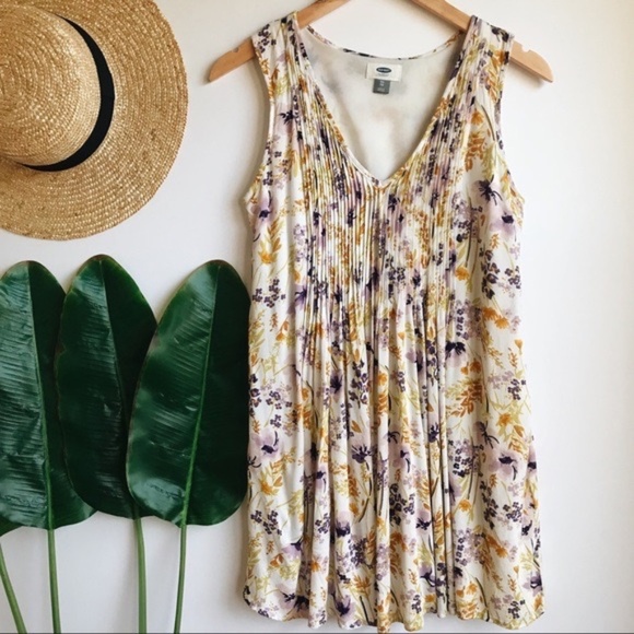 Old Navy Pleated Floral Tank Dress XS - Picture 3 of 7